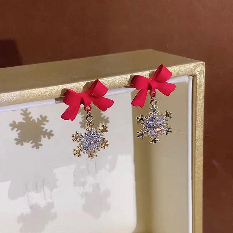 Bow Snowflake Earrings