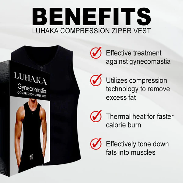 Luhaka Gynecomastia Compression Zipper Vest