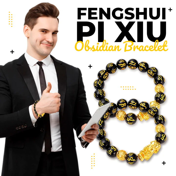 Feng Shui Brave Troops Black Obsidian Wealth Bracelet