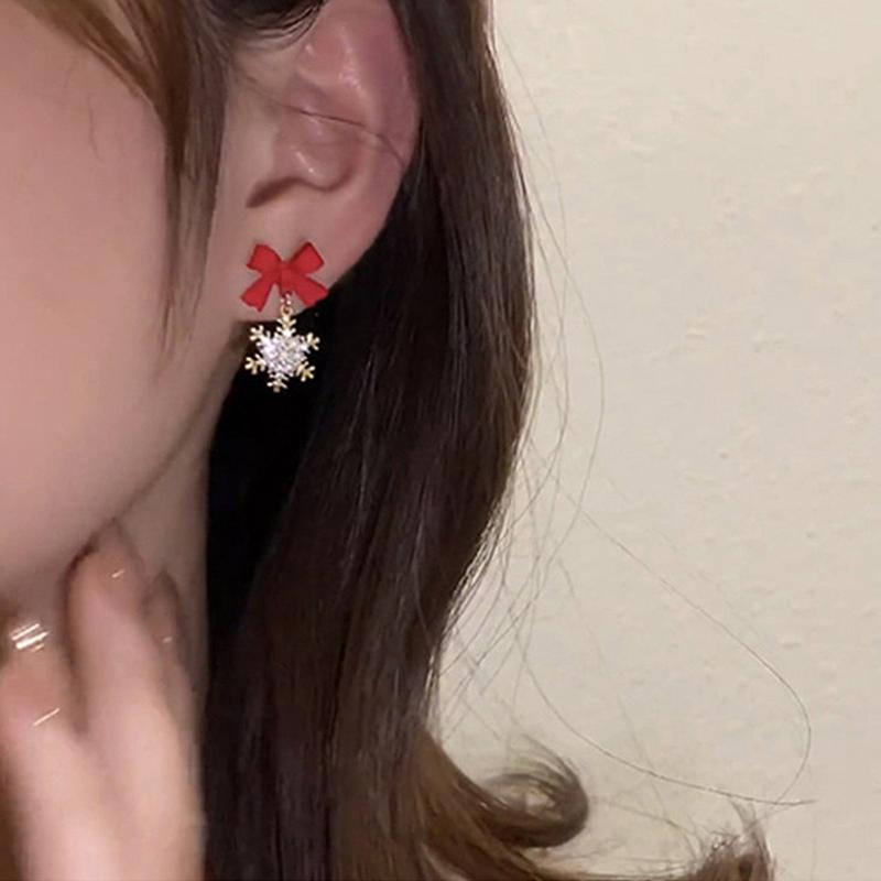 Bow Snowflake Earrings