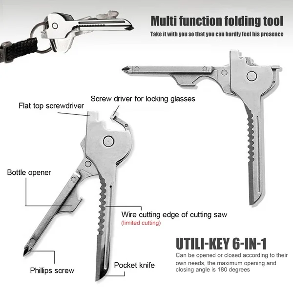 6-in-1 Multi-Functional Keychain Multi Tool