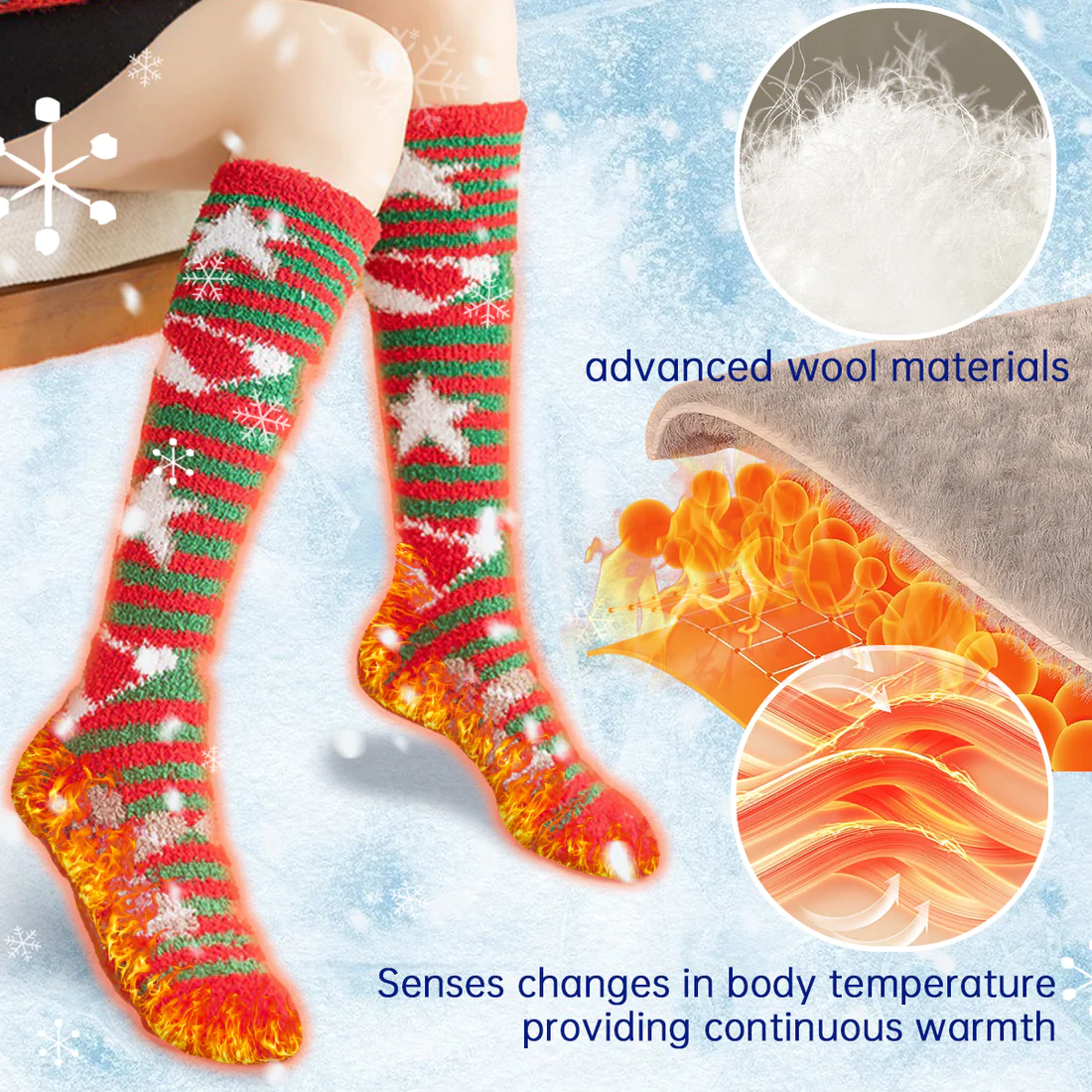 Sugoola Winter Warm Fleece Long Socks