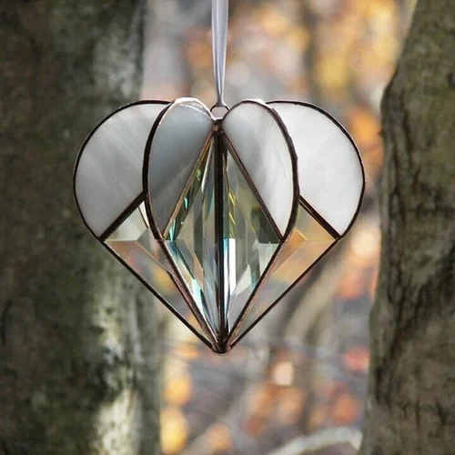 Stained Heart Shaped Suncatcher