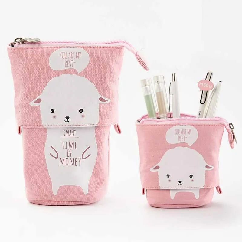 Simple And Cute Canvas Pull Retractable Pen Holder