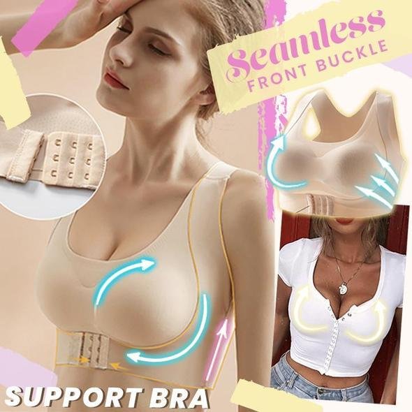 Seamless Front Buckle Support Bra