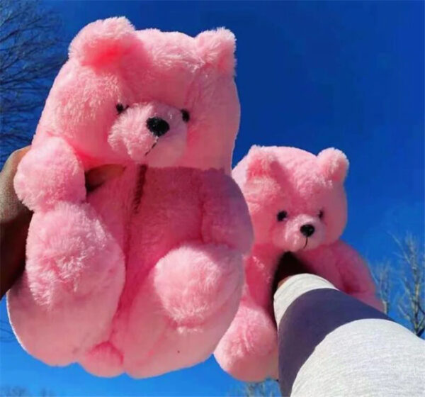 Comfy Teddy Bear Plush Slippers