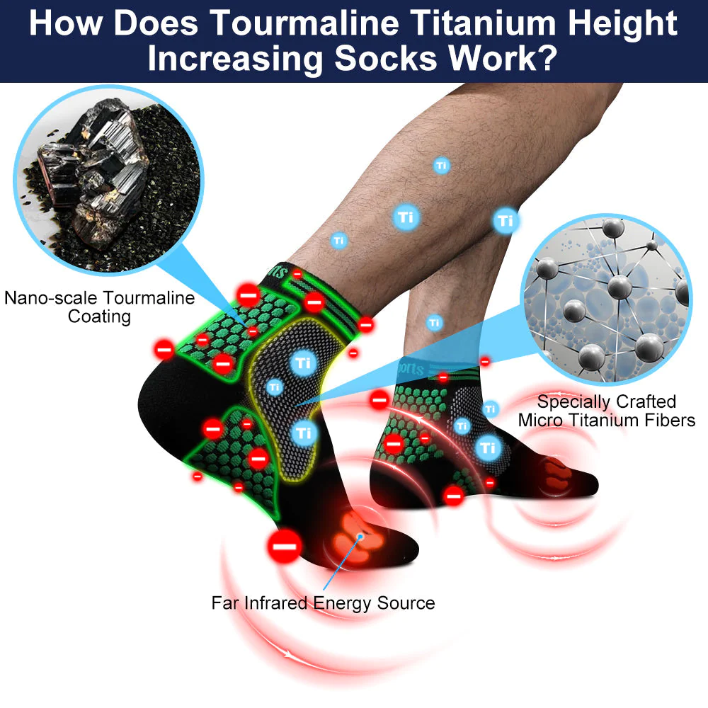 HIGHERSOCKSŽ2023 Far Infrared Schorl Titanium Ion Heightening Booster Socks