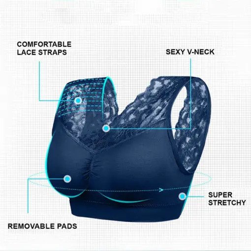 LAMI BRA  Push Up Comfort Super Elastic Breathable Lace Bra