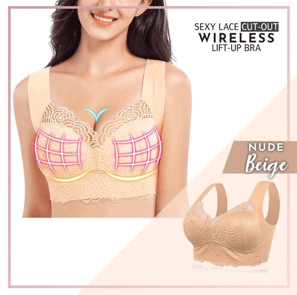 Sexy Lace Cut-out Wireless Lift-up Bra