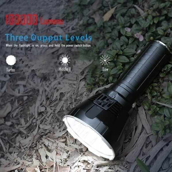 100000 Lumens High Power LED Waterproof Flashlight