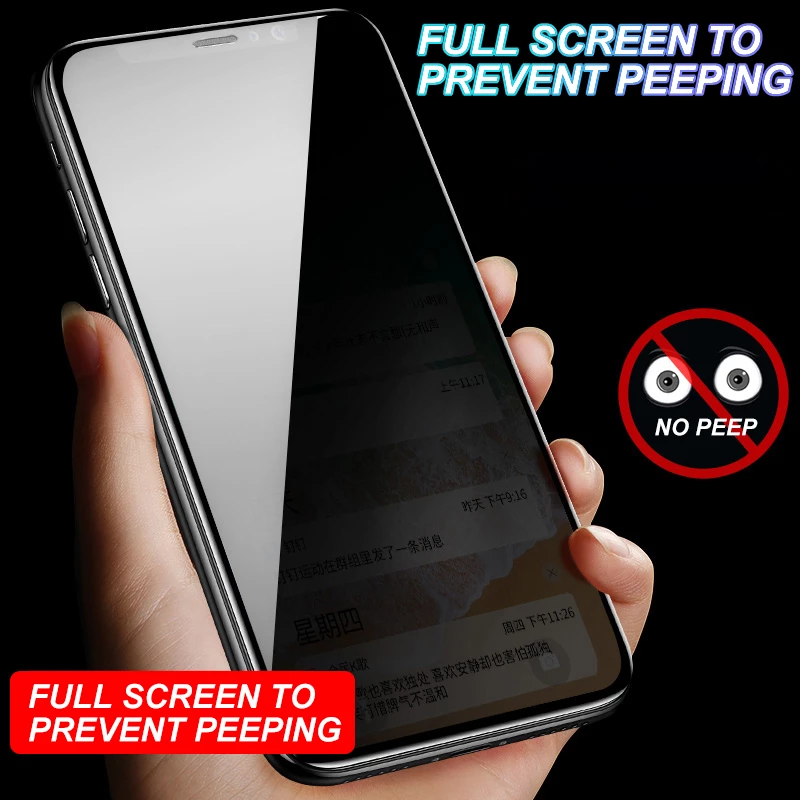 Anti Spy Screen Protector With Auto Alignment Kit For iPhone