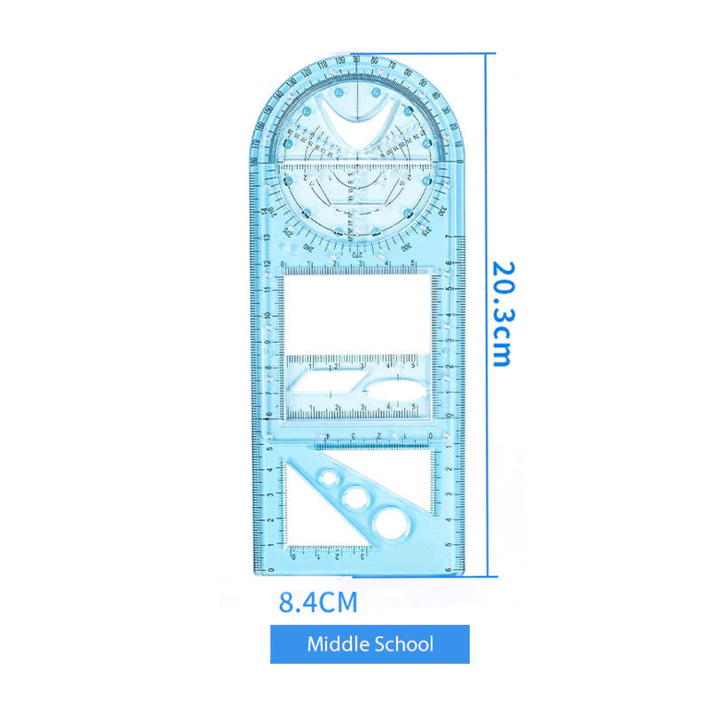 Multifunctional Student Math Ruler