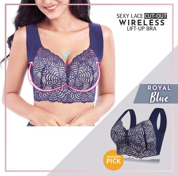 Sexy Lace Cut-out Wireless Lift-up Bra