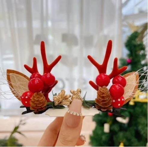 Reindeer Antlers Xmas Hair Clip