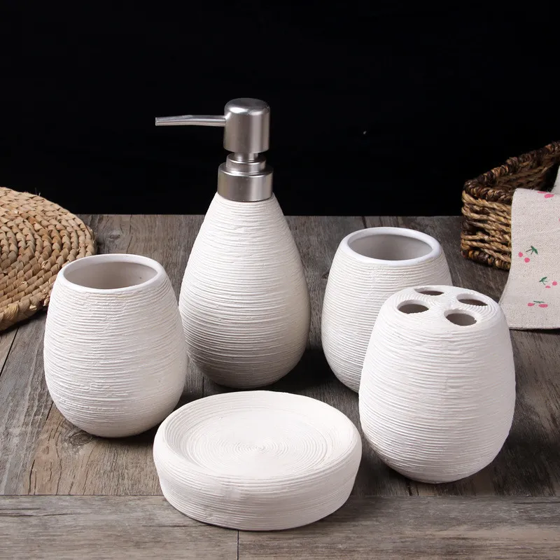 Brushed Ceramic Bathroom Accessories Set