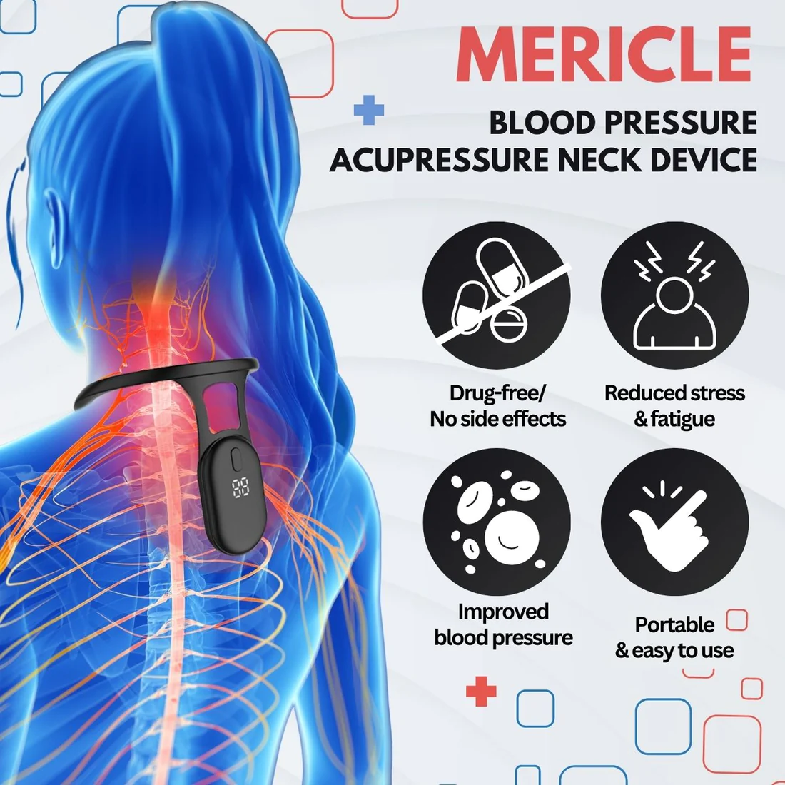 Mericle Blood Pressure Acupressure Neck Device