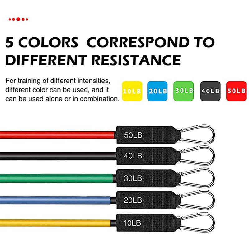 11pcs 150LBS Resistance Booty Tubes Set