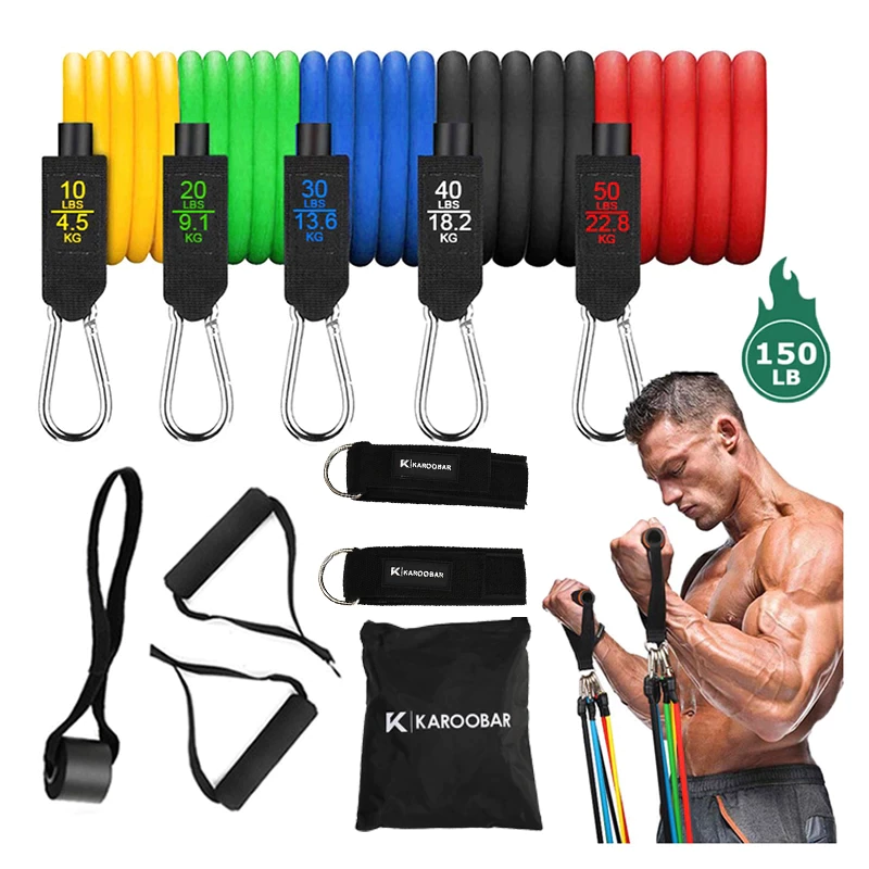 11pcs 150LBS Resistance Booty Tubes Set