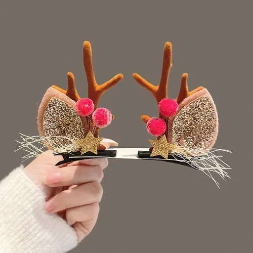 Reindeer Antlers Xmas Hair Clip