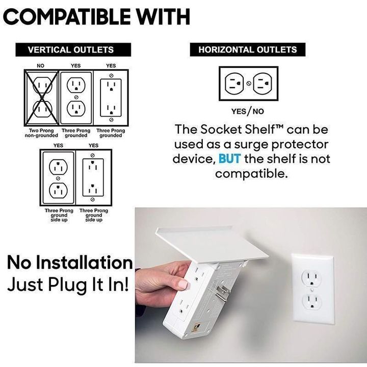 Multiple Outlet Socket Shelf