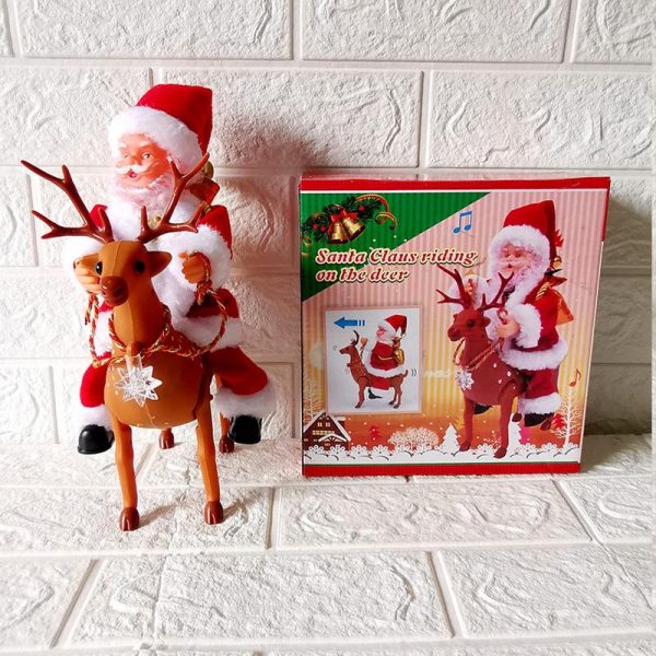 Christmas Riding Deer Santa Claus