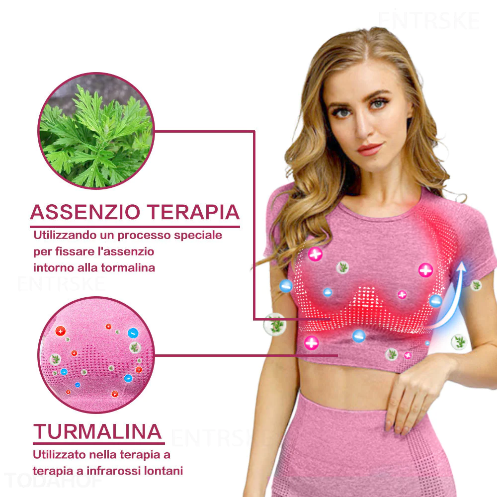 PISPARA Ion Shaping & Lymphvity Detoxification Top, Comfort Breathable ,Contains Tourmaline Fabric