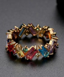 Rainbow Zircon Ring