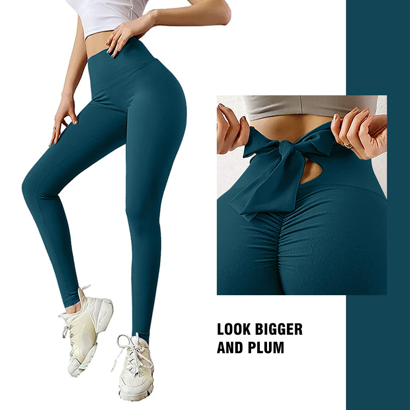 Sexy Peach Buttock Bowknot Yoga Pants