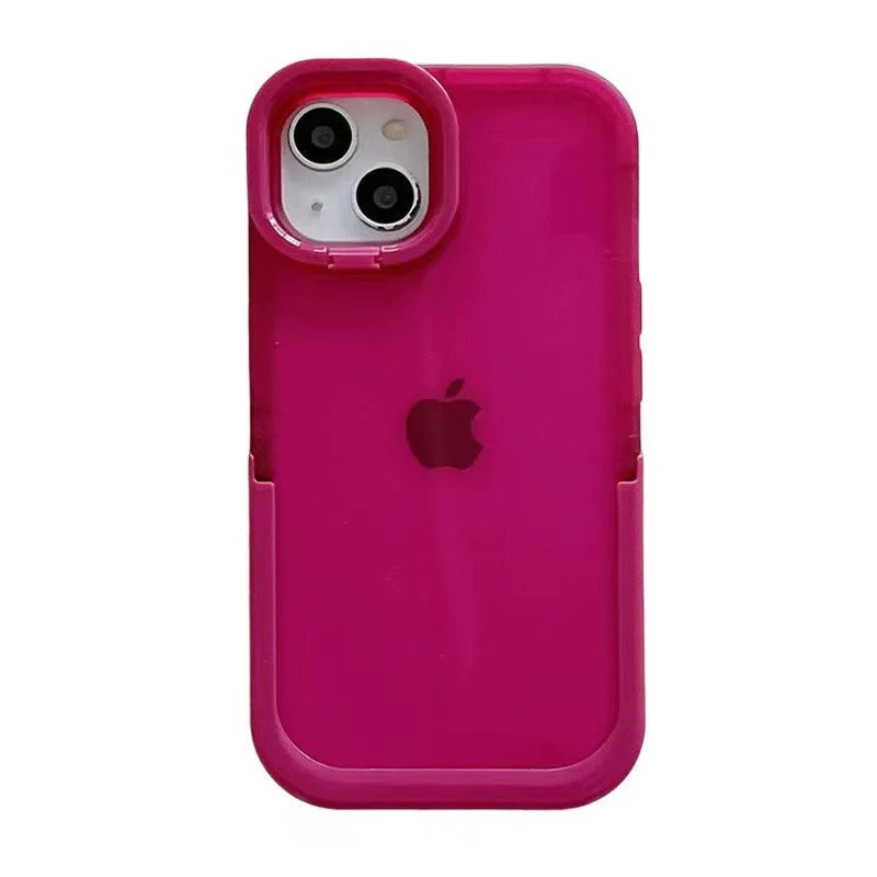 Double Stand Transparent TPU iPhone Case