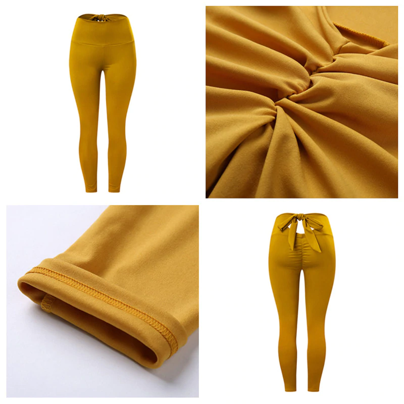 Sexy Peach Buttock Bowknot Yoga Pants