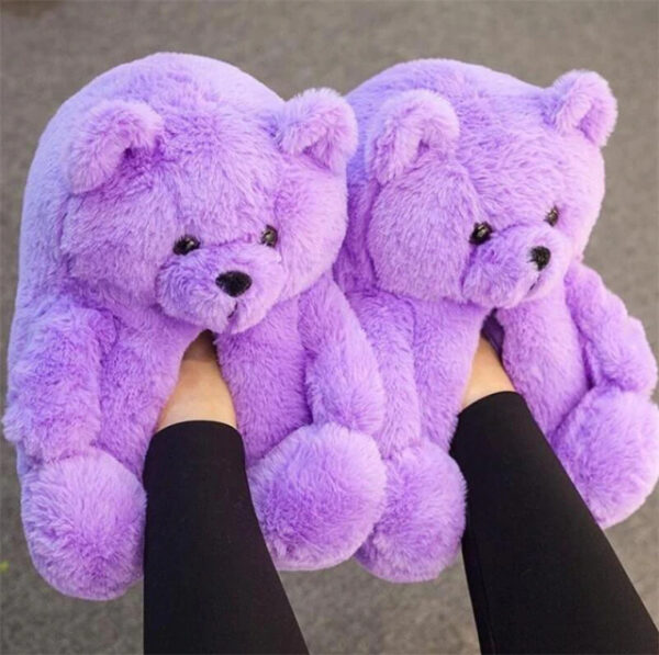 Comfy Teddy Bear Plush Slippers