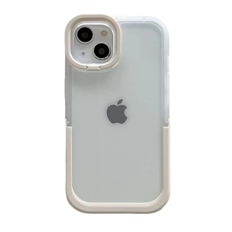 Double Stand Transparent TPU iPhone Case