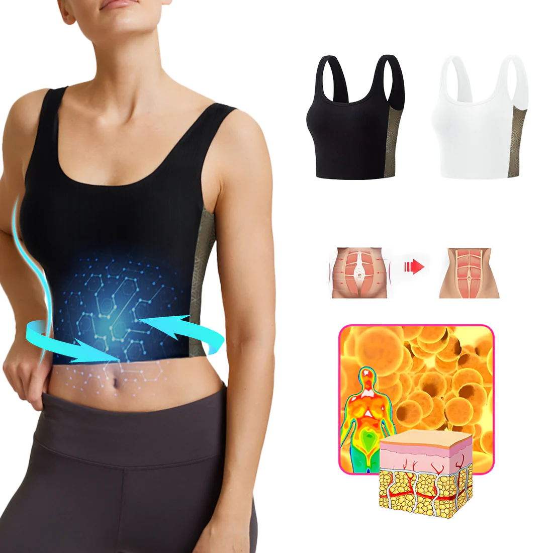 NRVE with Kaillo, we are launching the Nano Bioelectric Current Inhibiting Fat Synthesis, Tourmaline Ion Invisible Slimming Vest.