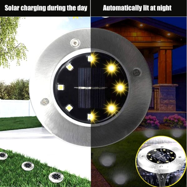 Waterproof Solar Powered LED Disk Light