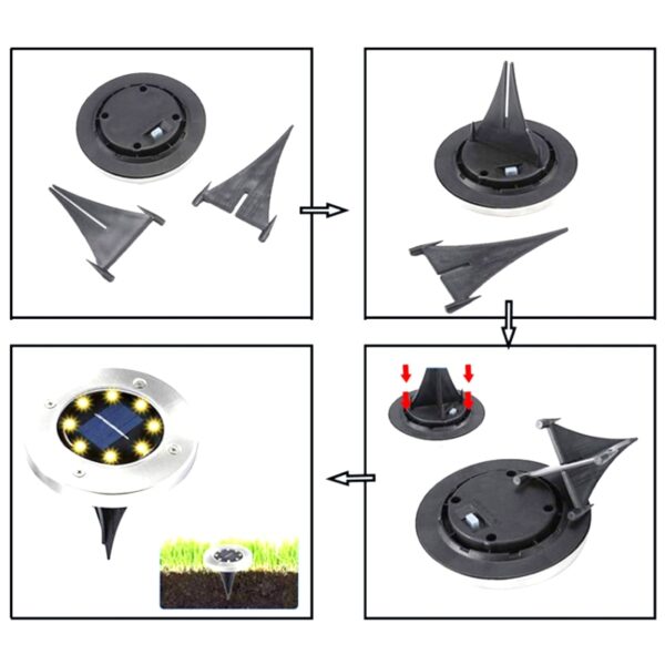 Waterproof Solar Powered LED Disk Light