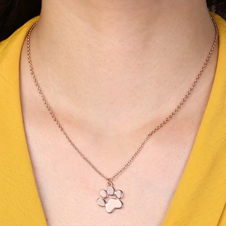 925 Sterling Silver Pet Paw Print Necklace