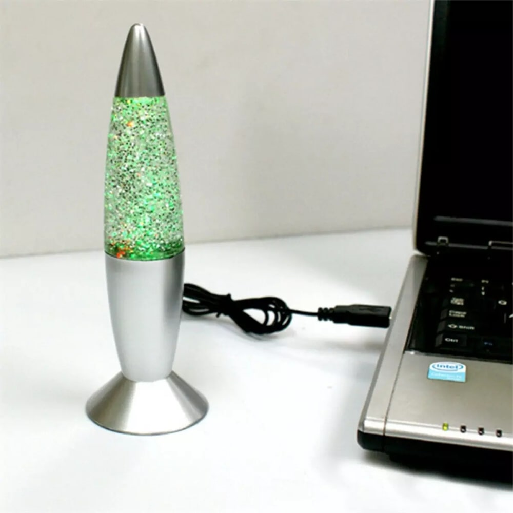 Silver Glitter Lava Lamp