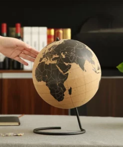 Small Travel Cork Globe With Pins, 15 cm Diameter