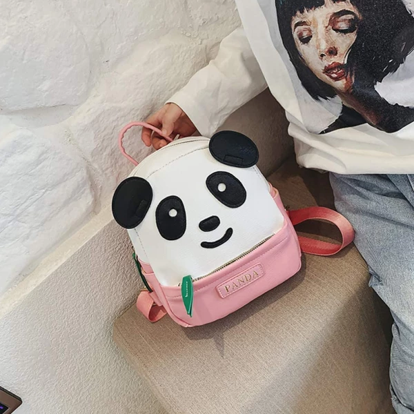 Polyester Cute Panda Backpack For School & Trips