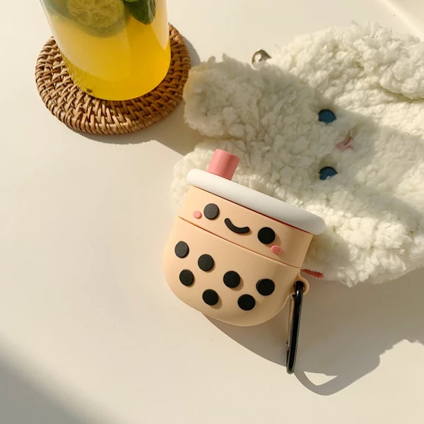 Cute Boba AirPod Case With Keychain