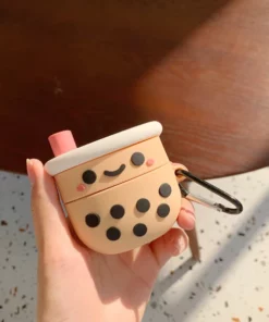 Cute Boba AirPod Case With Keychain