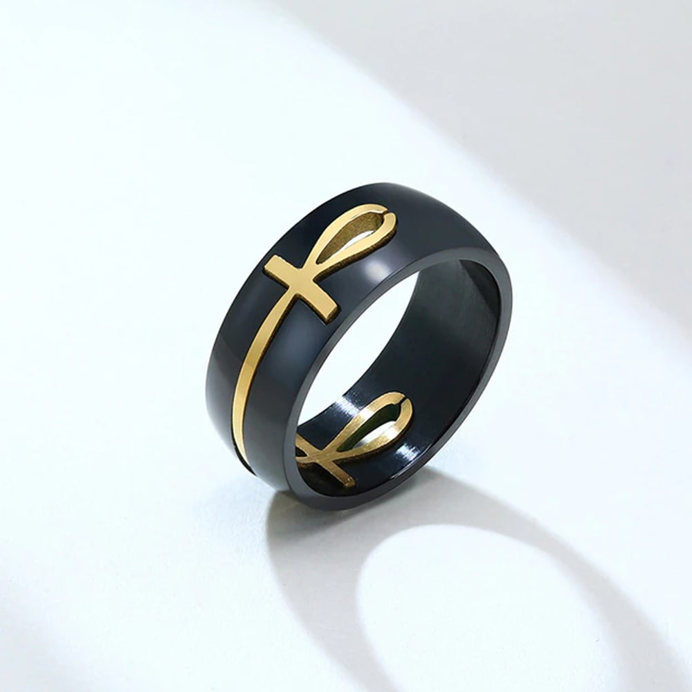 Stainless Steel Ankh Ring