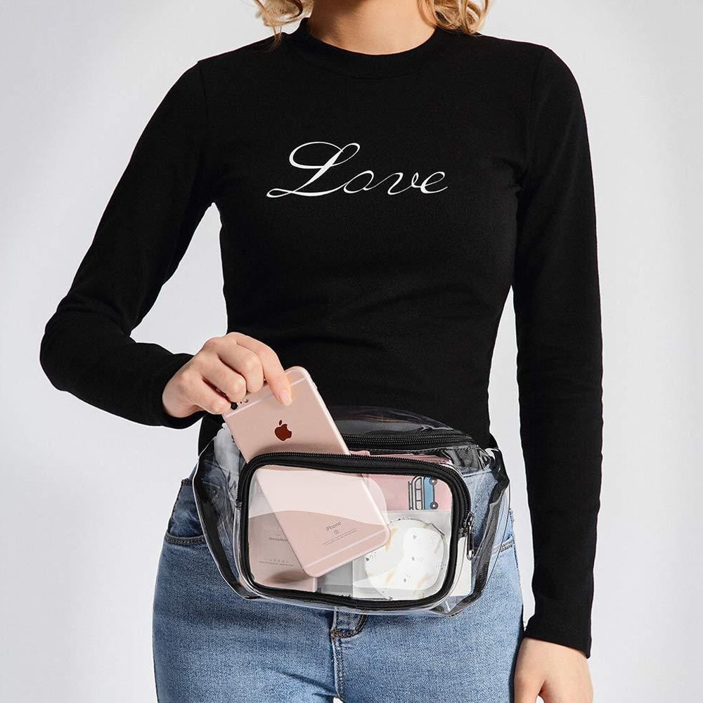 Clear Plastic Fanny Bag With Two Pockets