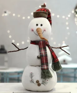 Snowman Plush Toy With Scarf And Hat