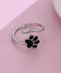 925 Sterling Silver Paw Print Ring