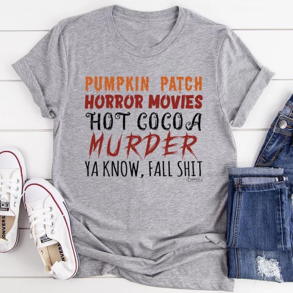 Pumpkin Patch Horror Movies Hot Cocoa Tee