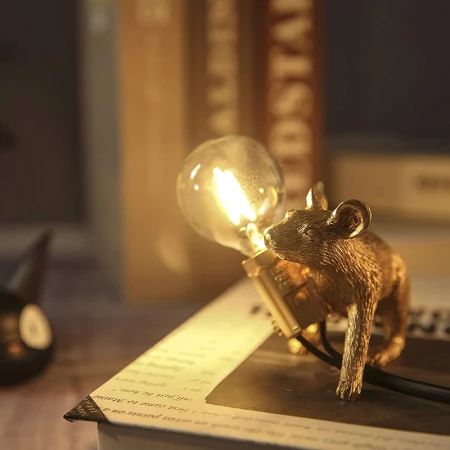 Whimsical Resin Mouse Lamps With E12 Bulbs