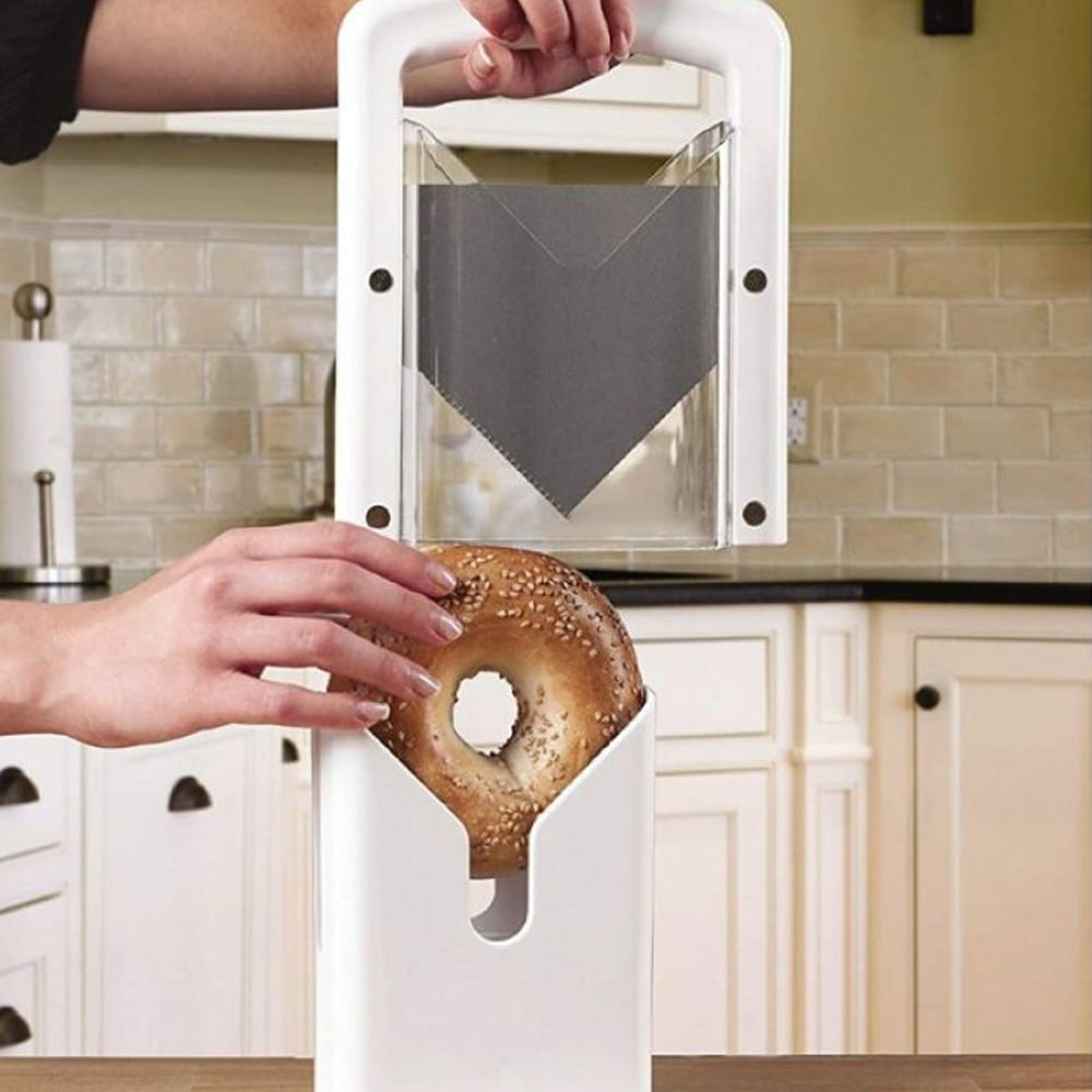 Stainless Steel Bagel Slicer For Small & Large Bagels