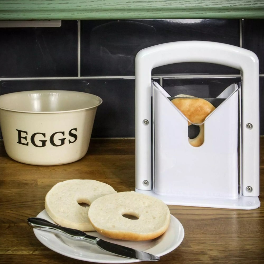 Stainless Steel Bagel Slicer For Small & Large Bagels