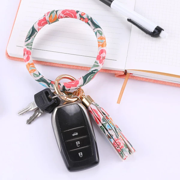 Leather Wrist Strap Keychain